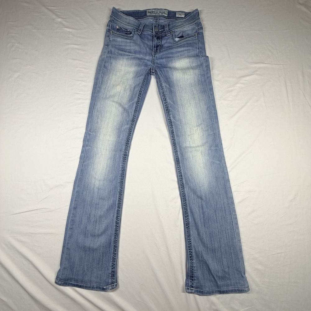 BKE Payton Bootcut Jeans Women 26L (28/31) Blue Med Wash Mid Rise Reg Fit Denim